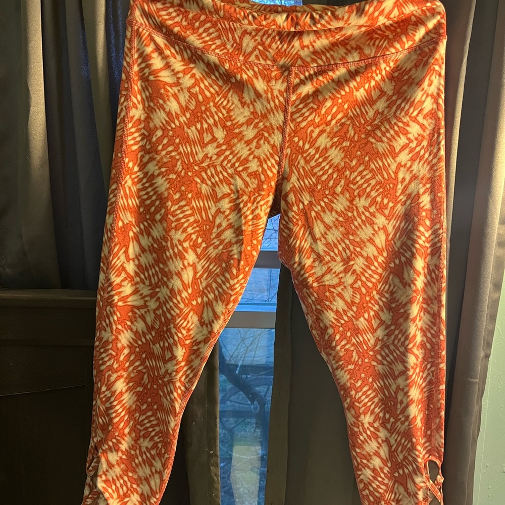 Maurices Women's Orange and White Patterned Leggings